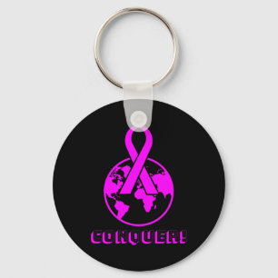 CONQUER! the world - fight breast cancer  Keychain