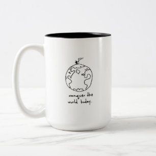 Conquer the World Two-Tone Coffee Mug