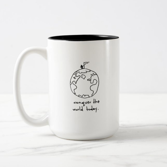 Conquer the World Two-Tone Coffee Mug (Left)