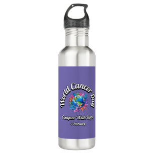 Conquer With Hope. World Cancer Day. 710 Ml Water Bottle