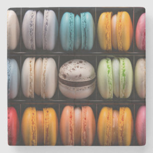 Conquering Macarons in delicious bright Colors Stone Coaster