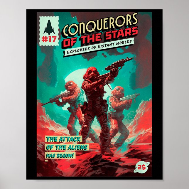 Conquerors Of The Stars - Retro Comic Book Cover G Poster (Front)
