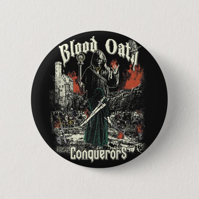 Conquerors - Retro MetalCore Streetwear 2 Inch Round Button (Front)
