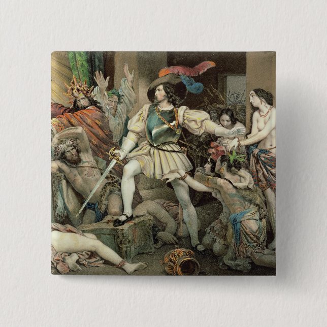 Conquest of Mexico 2 Inch Square Button (Front)