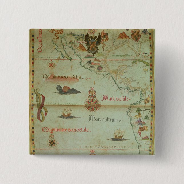 Conquest of Mexico and Peru 2 Inch Square Button (Front)