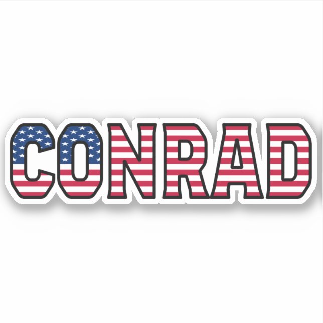 Conrad Name Prénom USA Sticker Stickerset (Devant)