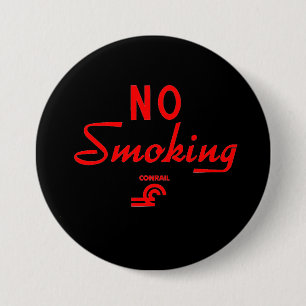 Conrail No Smoking sign     3 Inch Round Button