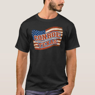 Conroe City National Texas Day Vintage American Fl T-Shirt