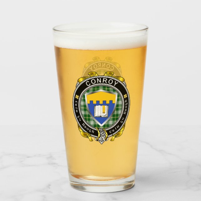 Conroy/O'Mulconroy Irish Beer Glass (Front Filled)