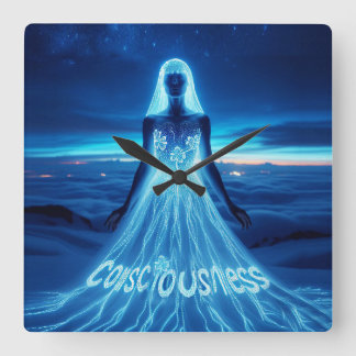 Consciousness / Conscience Square Wall Clock