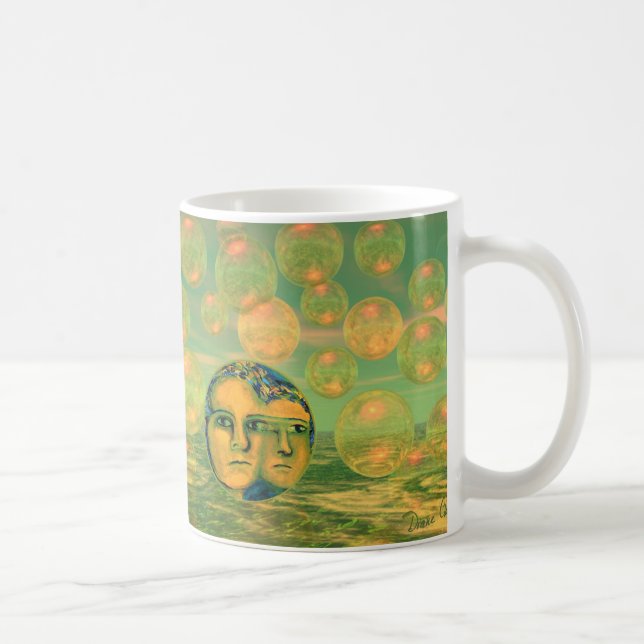 Consciousness – Gold and Green Awakening Coffee Mug (Right)