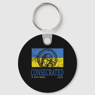 Consecrated Ukraine Immaculate Heart Of Mary  Keychain