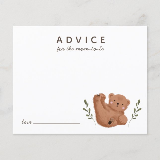 Conseil à l'ours des petits cubes pour la carte ma (Devant)