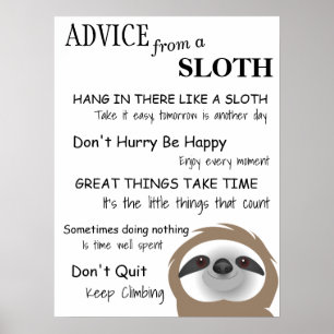 Conseil amical d'une affiche de Sloth