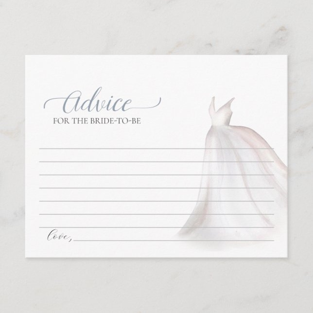 Conseil Bleu Dusty Pour La Carte De Mariée À Être (Devant)