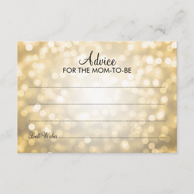 Conseil Carte Baby shower Gold Parties scintillant (Devant)