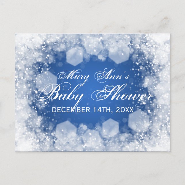 Conseil Carte Baby shower Nuit Étincelle Bleu (Devant)