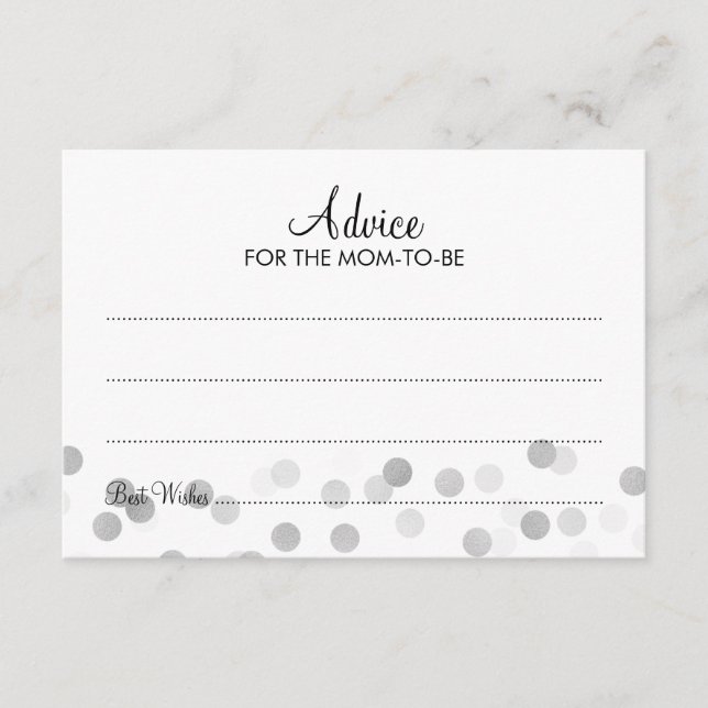 Conseil Carte Baby shower Silver Foil Parties scin (Devant)
