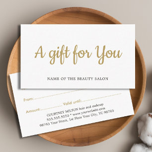 Conseil Carte cadeau de beauté simple élégante blanche fau
