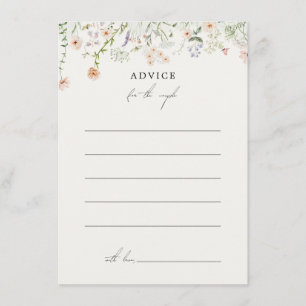 Conseil Carte de conseils de mariage aux fleurs sauvages r