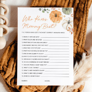 Conseil Carte de jeu Baby Shower 'Qui connaît le mieux mam