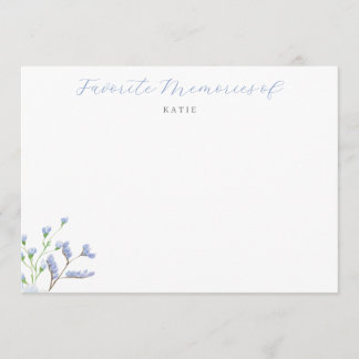 Conseil Carte de souvenirs préférés floraux bleu clair