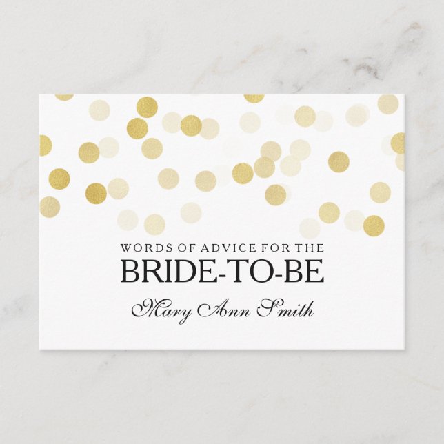 Conseil Carte Fête des mariées Faux Gold Foil Part (Devant)