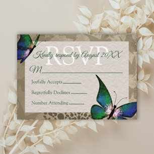 Conseil Carte vintage Quinceañera RSVP Papillon vert