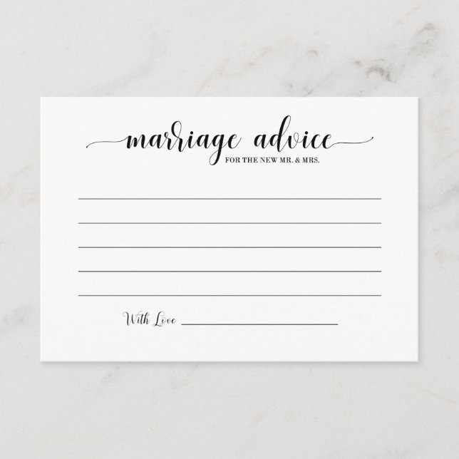 Conseil De Mariage Pour Le Nouveau M. Et Mme. (Devant)