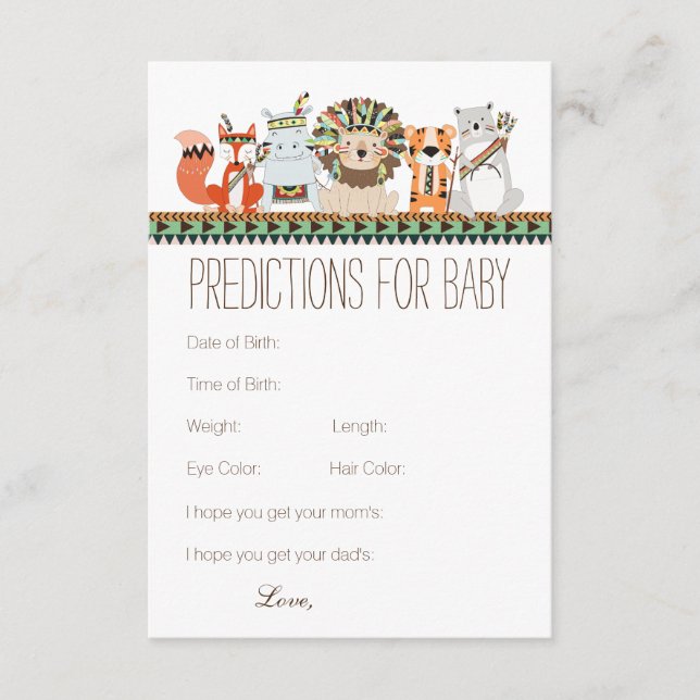 Conseil de prédictions tribales pour le Baby showe (Devant)