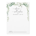 Green Eucalyptus Mariage Bonne demande Carte conse