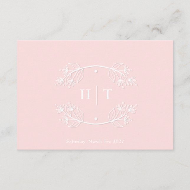 Conseil Mariage Monogram Crest rose carte de remerciements (Devant)