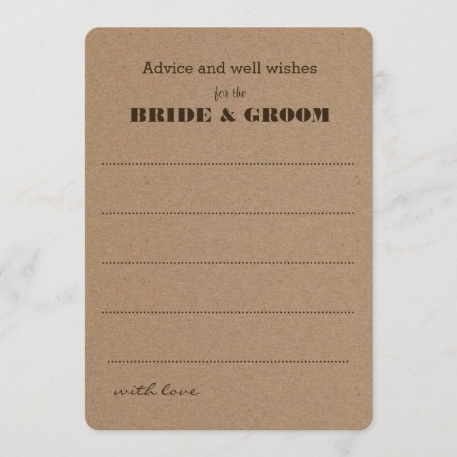Conseil mariage | Papier Rustique Kraft (Devant)