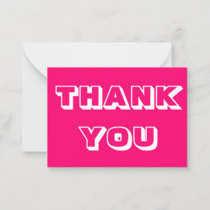 Conseil Merci, Merci, carte blanche rose fuchsia