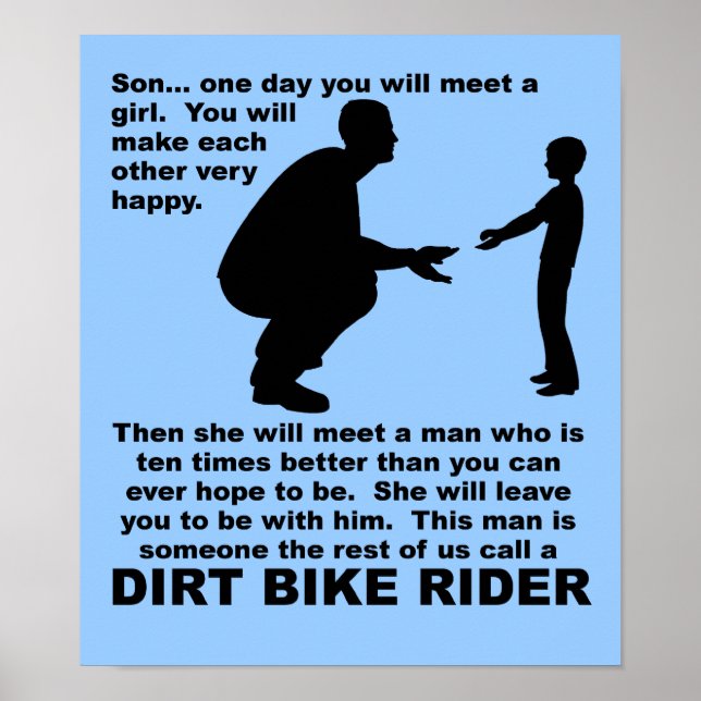 Conseil Paternel Vélo Dirt Motocross Drôle Poster (Devant)