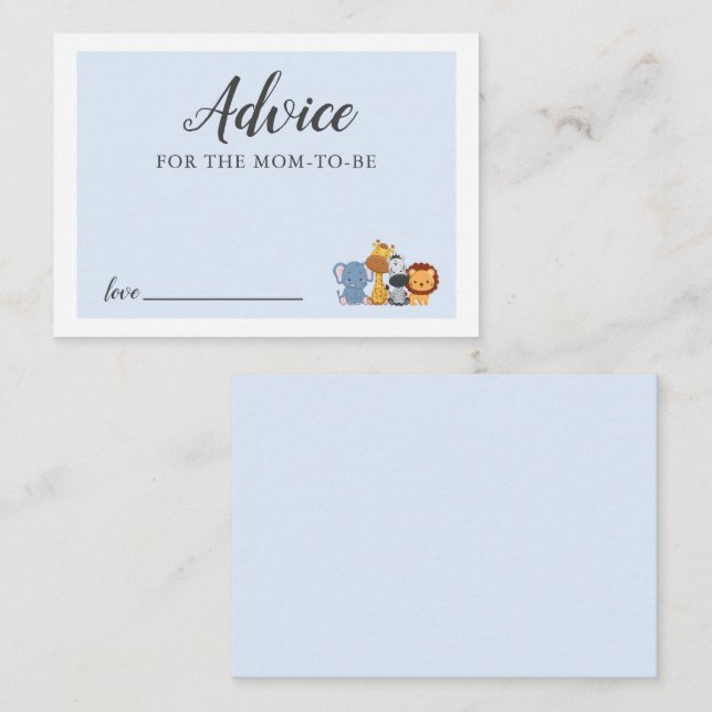 Conseil pour la carte de douche Mommy Blue Jungle (Devant / Derrière)