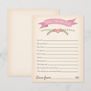 Conseil pour la carte de jeu de baby shower de