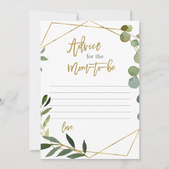 Conseil pour la maman d'être une carte de verdure  (Devant)