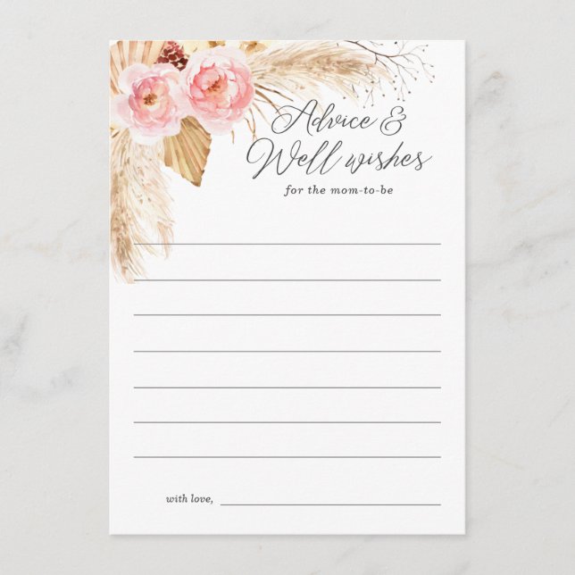 Conseil pour les nouveaux parents boho rose pampas (Devant)