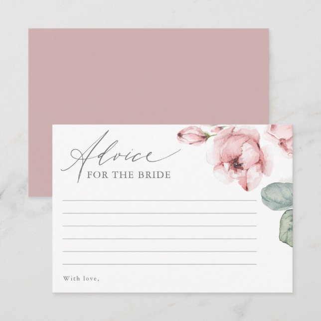 Conseil Rose Dusty pour la carte de mariée (Devant / Derrière)