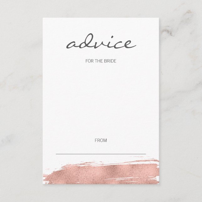 Conseil Rose Gold Brushstroke pour la carte de mar (Devant)