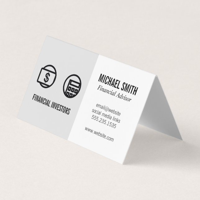 Conseiller financier | Argent | Carte de visite (Devant)