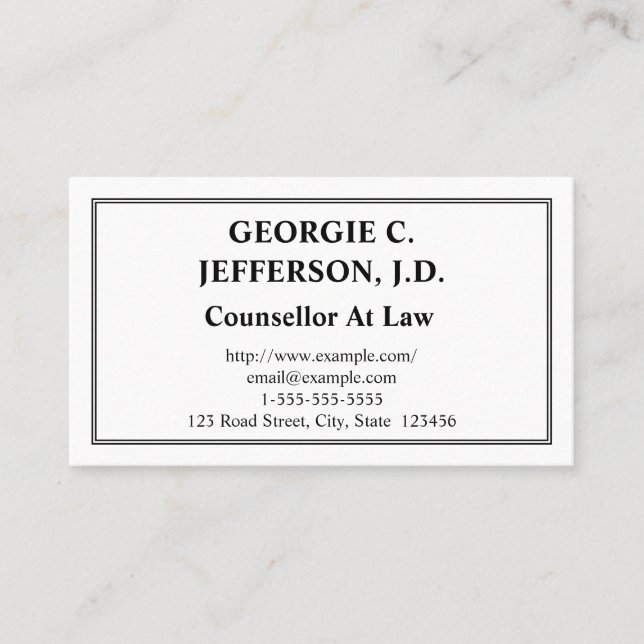Conseiller Personnalisable chez Law Carte de visit (Devant)