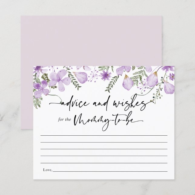 Conseils de lavande pour la carte de jeu Baby show (Devant / Derrière)