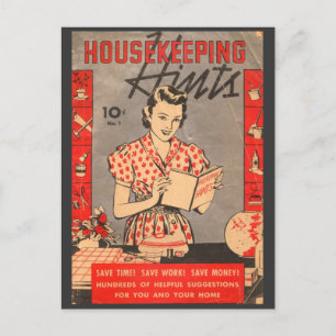 Conseils de ménage 10 cents Carte postale Vintage