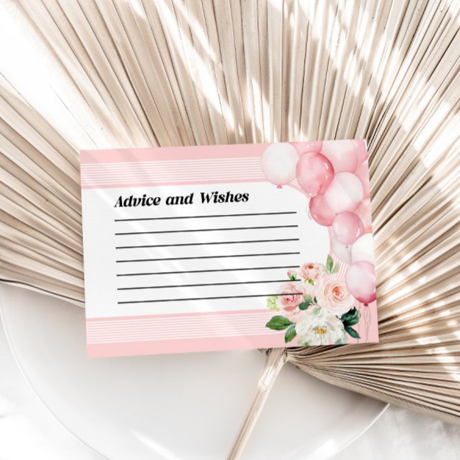 Conseils et souhaits Baby shower carte rose (Créateur téléchargé)