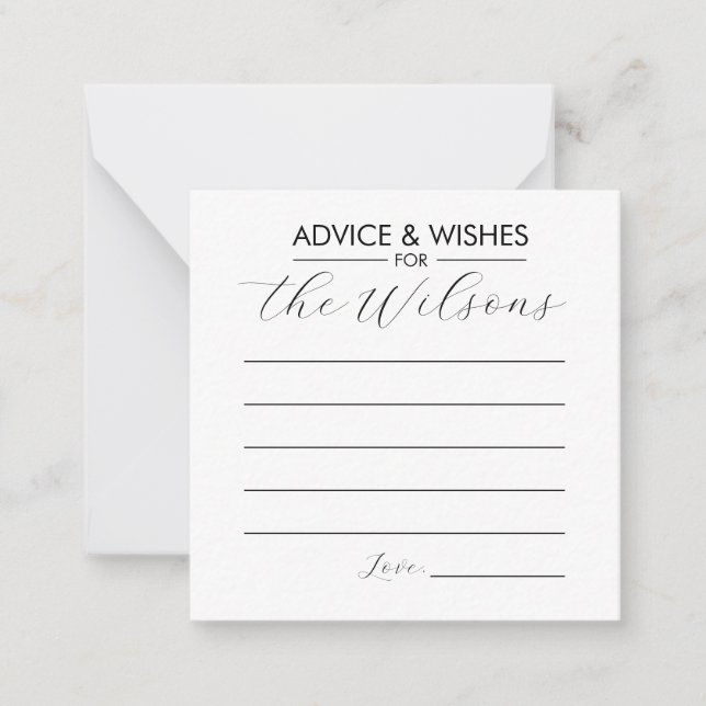 Conseils et voeux pour carte Mariage (Devant)