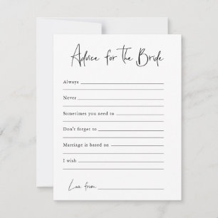 Conseils pour la mariée   Carte de fête de mariage