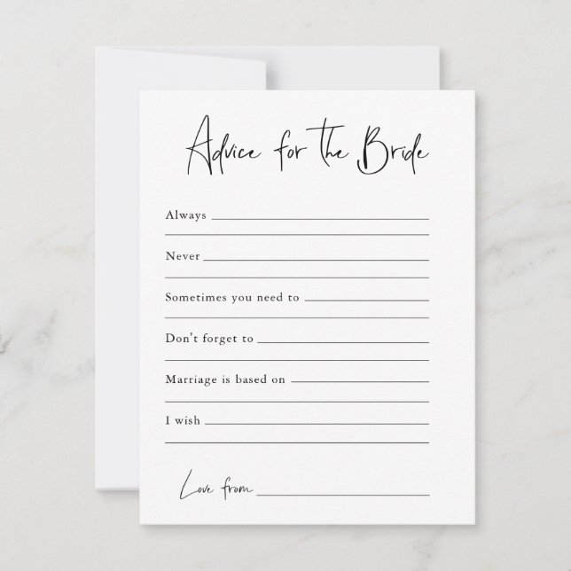 Conseils Pour La Mariée | carte Fête des mariées (Devant)