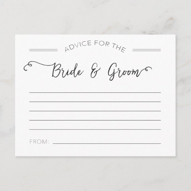 Conseils pour les cartes de mariée et de chambre (Devant)